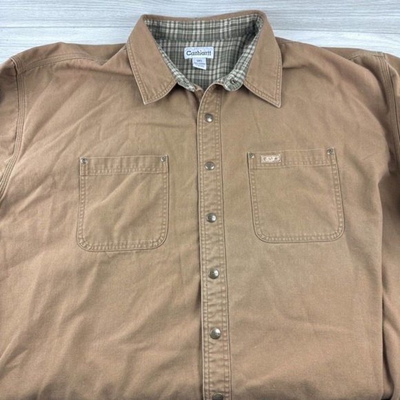 Carhartt flannel lined snap jacket shirt - Picture 7 of 7